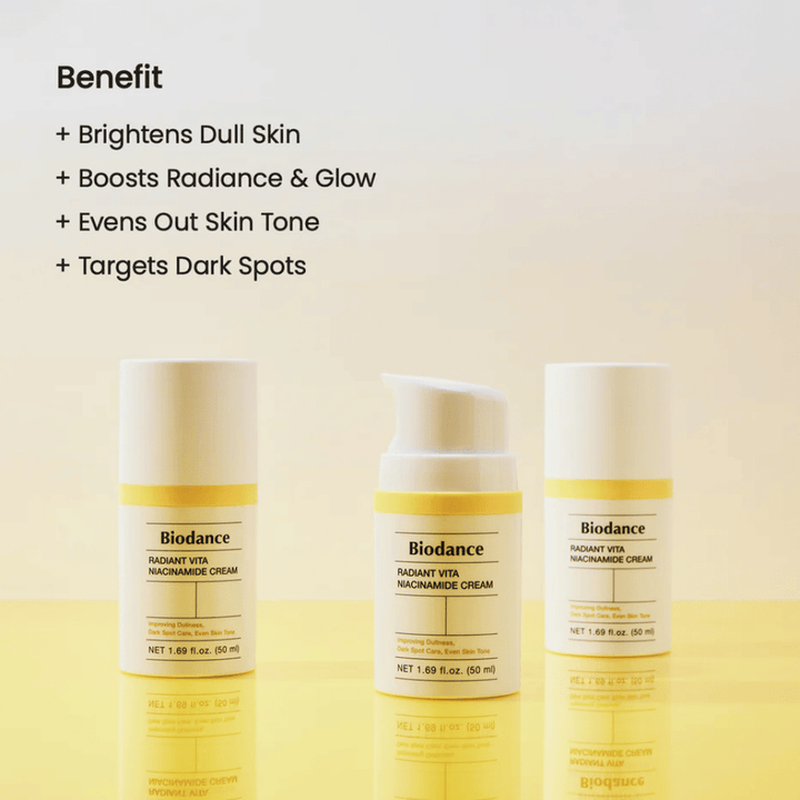 Biodance Radiant Vita Niacinamide Cream trio – crème visage pour l'éclat et la pigmentation