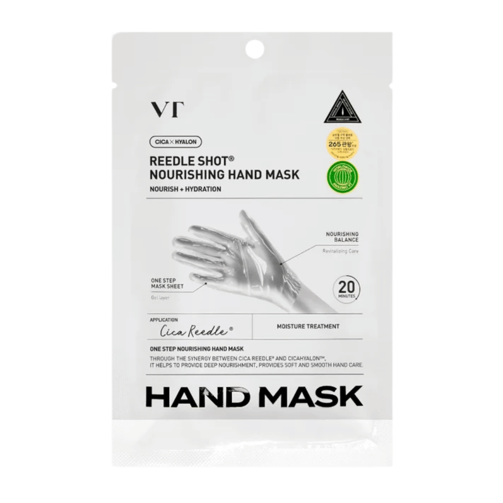 VT Cosmetics Reedle Shot Nourishing Hand Mask avec CICA Reedle et de l’acide hyaluronique pour un soin intensif des mains