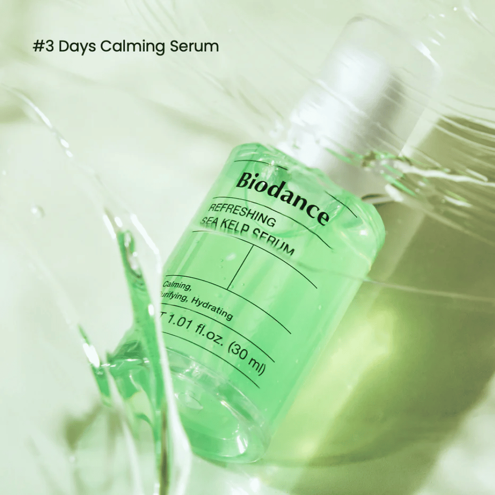 Biodance Refreshing Sea Kelp Serum à la texture liquide – formule à absorption rapide pour peaux sensibles et grasses.