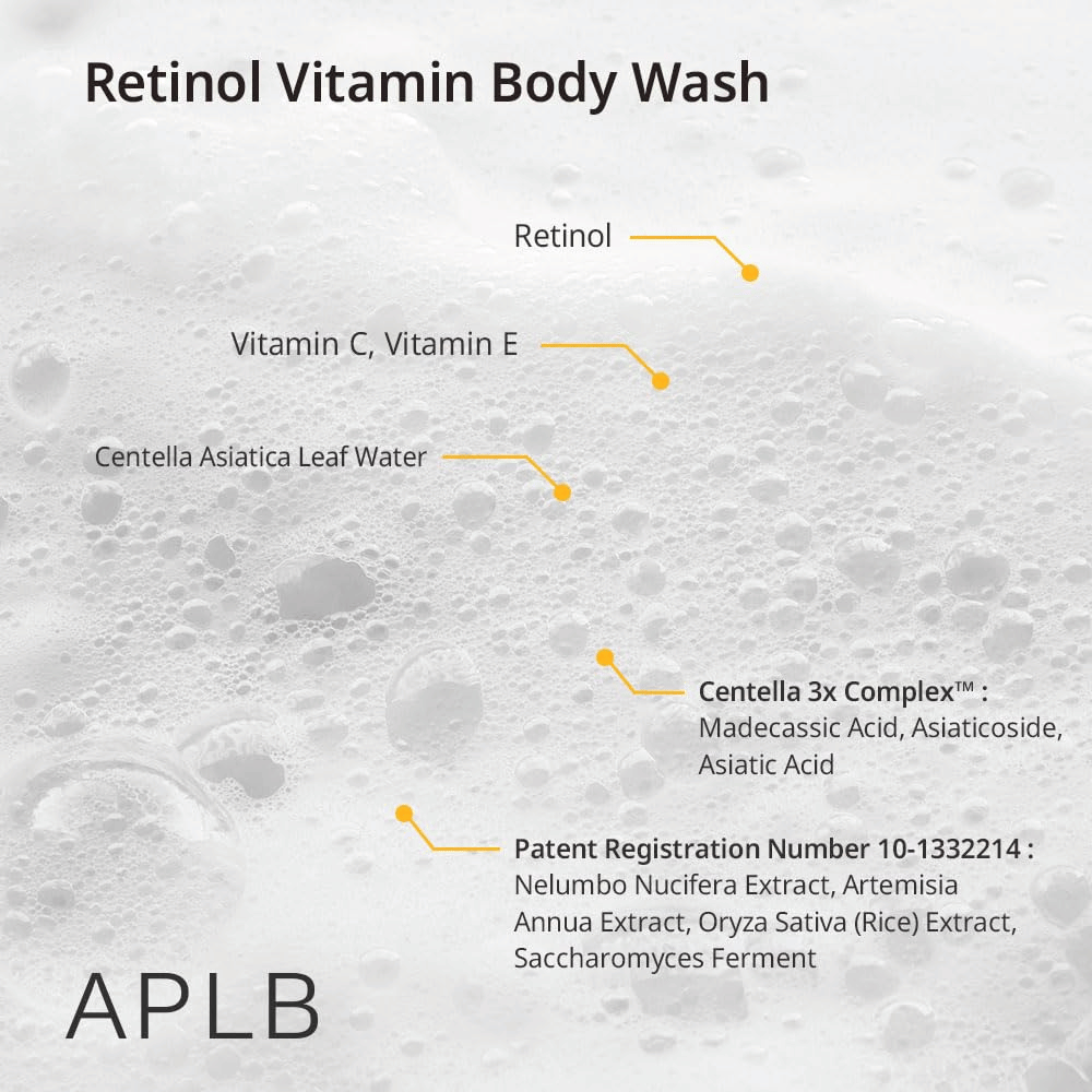 4. APLB Retinol Vitamin C Vitamin E Body Wash – ingrédients au rétinol, à la vitamine C, à la vitamine E et à la Centella Asiatica