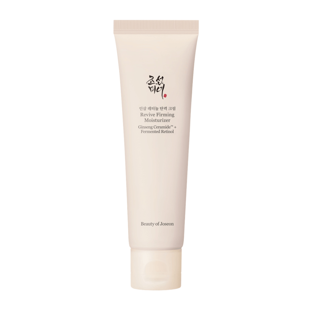 Image – produit détouré (le plus important)
Beauty of Joseon Revive Firming Moisturizer – crème visage avec du ginseng et du rétinol qui hydrate, renforce la peau et combat les signes de l’âge.