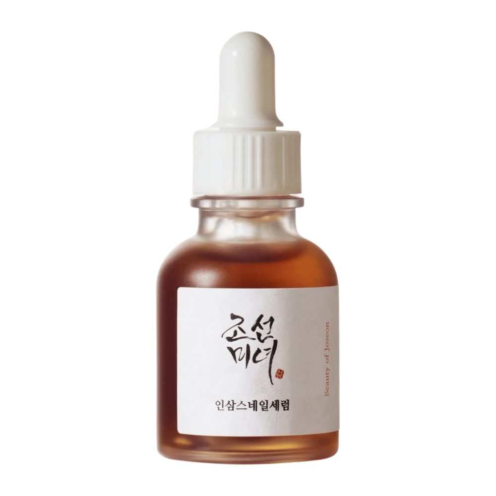 Beauty of Joseon Revive Serum Ginseng + Snail Mucin dans un flacon compte-gouttes – soins de la peau coréens qui renforcent la barrière cutanée et réduisent les ridules.