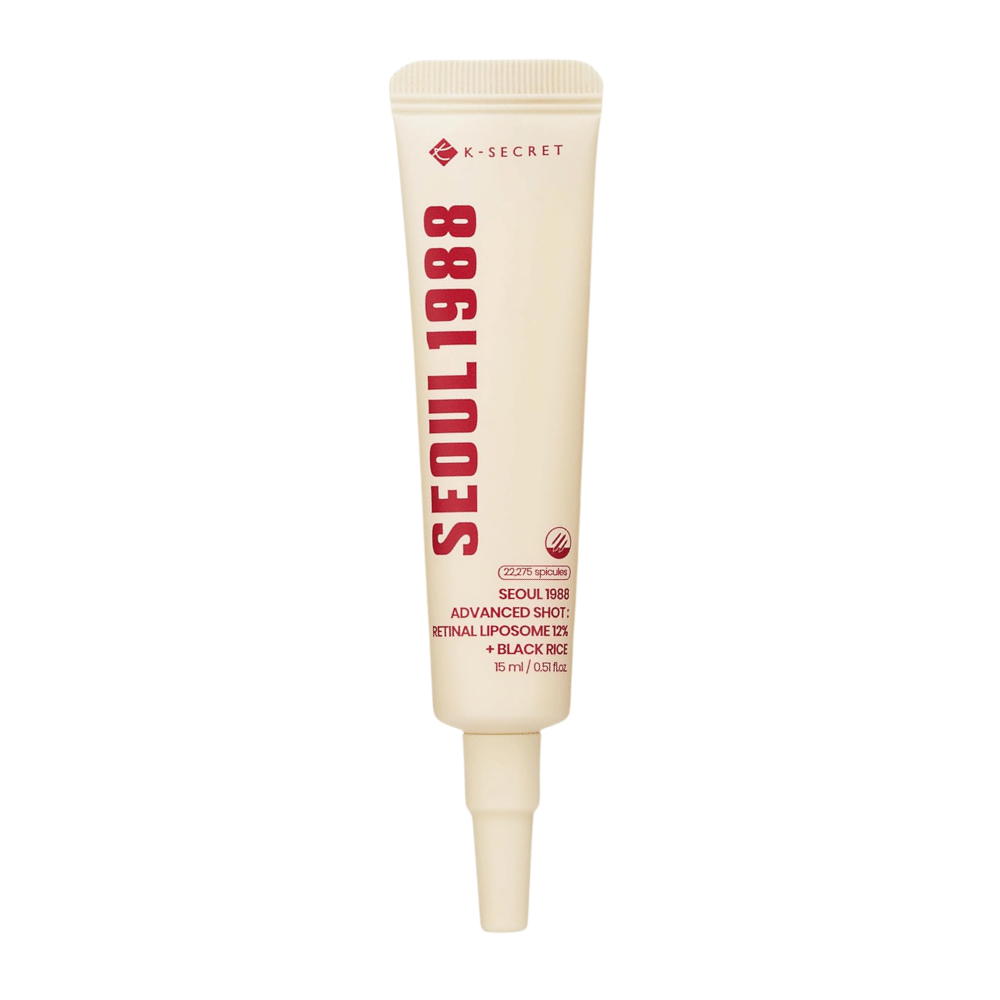 K-SECRET SEOUL 1988 Advanced Shot Retinal Liposome 12% + Black Rice 15 ml – soin coréen au rétinal en tube.