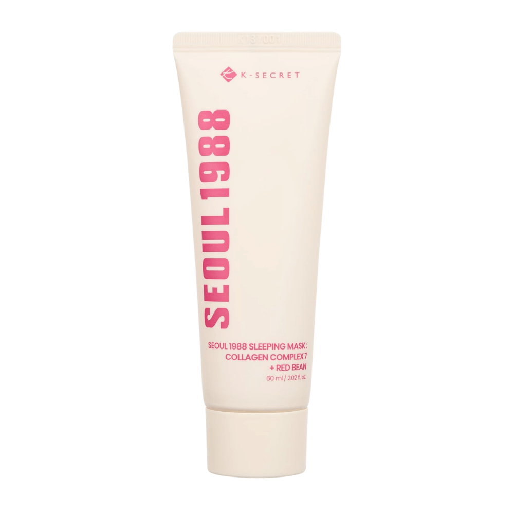 K-SECRET SEOUL 1988 Sleeping Mask Collagen Complex 7 + Red Bean 60 ml – masque de nuit hydratant au collagène et à l’extrait de haricot rouge.