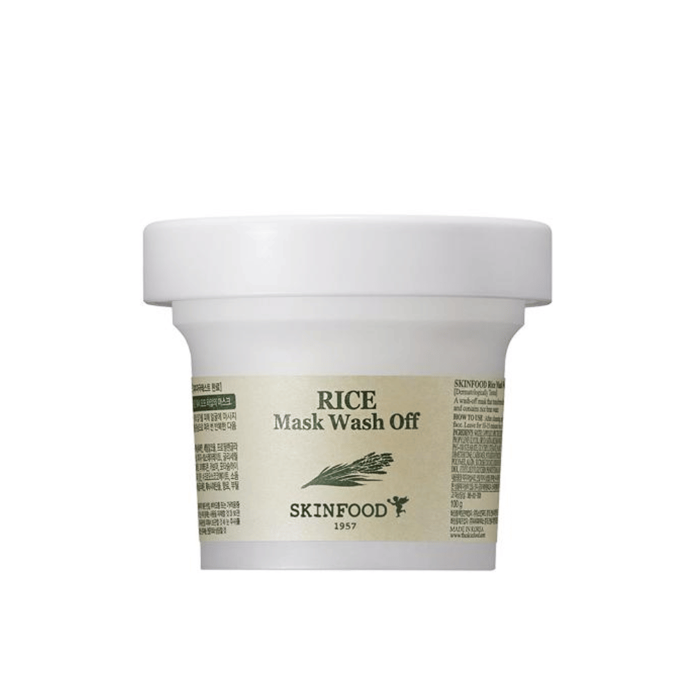 SKINFOOD's Rice Mask Wash Off 120g est une crème pour la peau faite avec du riz.