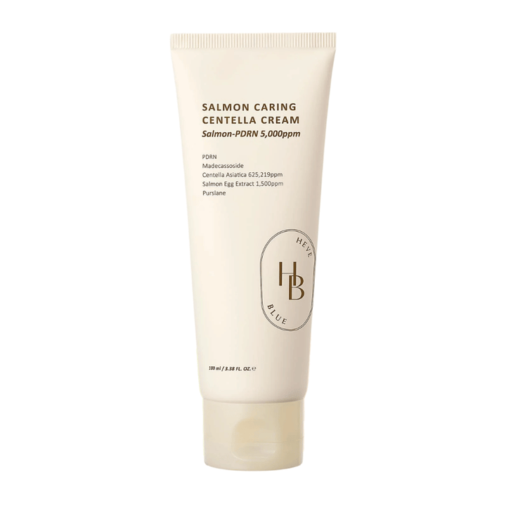 Salmon Caring Centella Cream avec Salmon-PDRN 5,000ppm et Centella Asiatica – apaisant et renforçant crème visage pour la peau sèche et sensible.