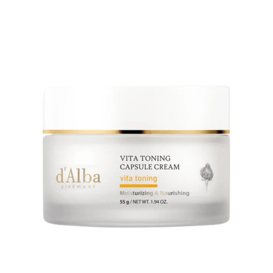 d’Alba Vita Toning Capsule Cream crème visage – crème glow coréenne avec des capsules de vitamines qui aident à hydrater la peau et à donner un teint plus uniforme et éclatant.