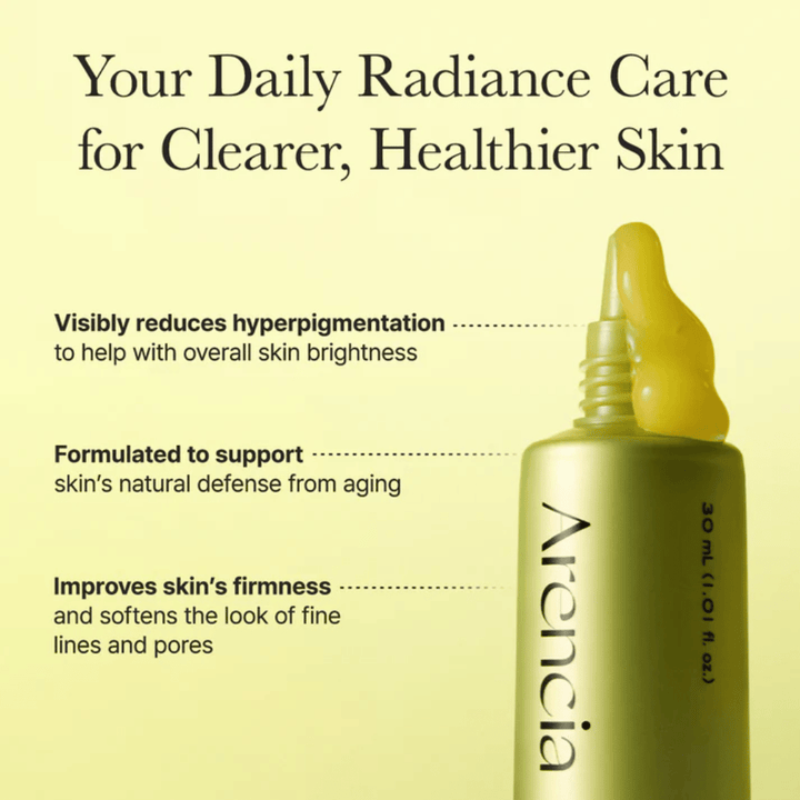 Arencia Vitamin C Booster Shot image d'effet – sérum à la vitamine C qui réduit l'hyperpigmentation, améliore la fermeté de la peau et adoucit les ridules et les pores