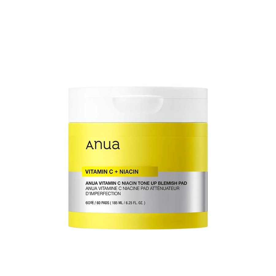 Anua Vitamin C + Niacin Tone Up Blemish Pad – Tampons exfoliants et illuminants.

🍊 Vitamine C – Éclaircit la peau et unifie le teint.
💧 Niacinamide – Réduit les imperfections et améliore l'élasticité de la peau.
✨ Exfoliation douce – Élimine les cellules mortes et donne un éclat frais.

Parfait pour une peau plus claire et plus éclatante !