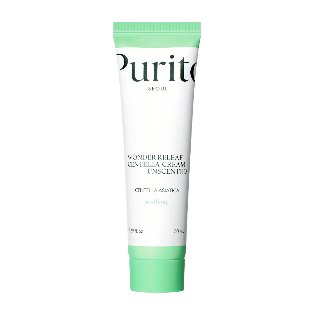 Purito Wonder Releaf Centella Cream Unscented est une crème hydratante et apaisante pour le visage avec extrait de Centella Asiatica. La formule non parfumée renforce la barrière cutanée et apaise les irritations, ce qui la rend idéale pour les peaux sensibles.