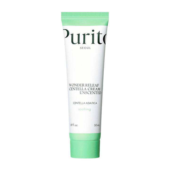 Purito Wonder Releaf Centella Cream Unscented est une crème hydratante et apaisante pour le visage avec extrait de Centella Asiatica. La formule non parfumée renforce la barrière cutanée et apaise les irritations, ce qui la rend idéale pour les peaux sensibles.