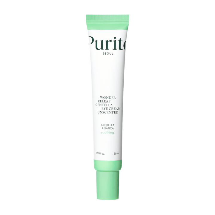 Purito Wonder Releaf Centella Eye Cream Unscented est une crème pour les yeux douce enrichie en extrait de Centella Asiatica. Elle hydrate et apaise la peau sensible autour des yeux tout en renforçant la barrière cutanée et en minimisant les ridules. Parfait pour les peaux sensibles.