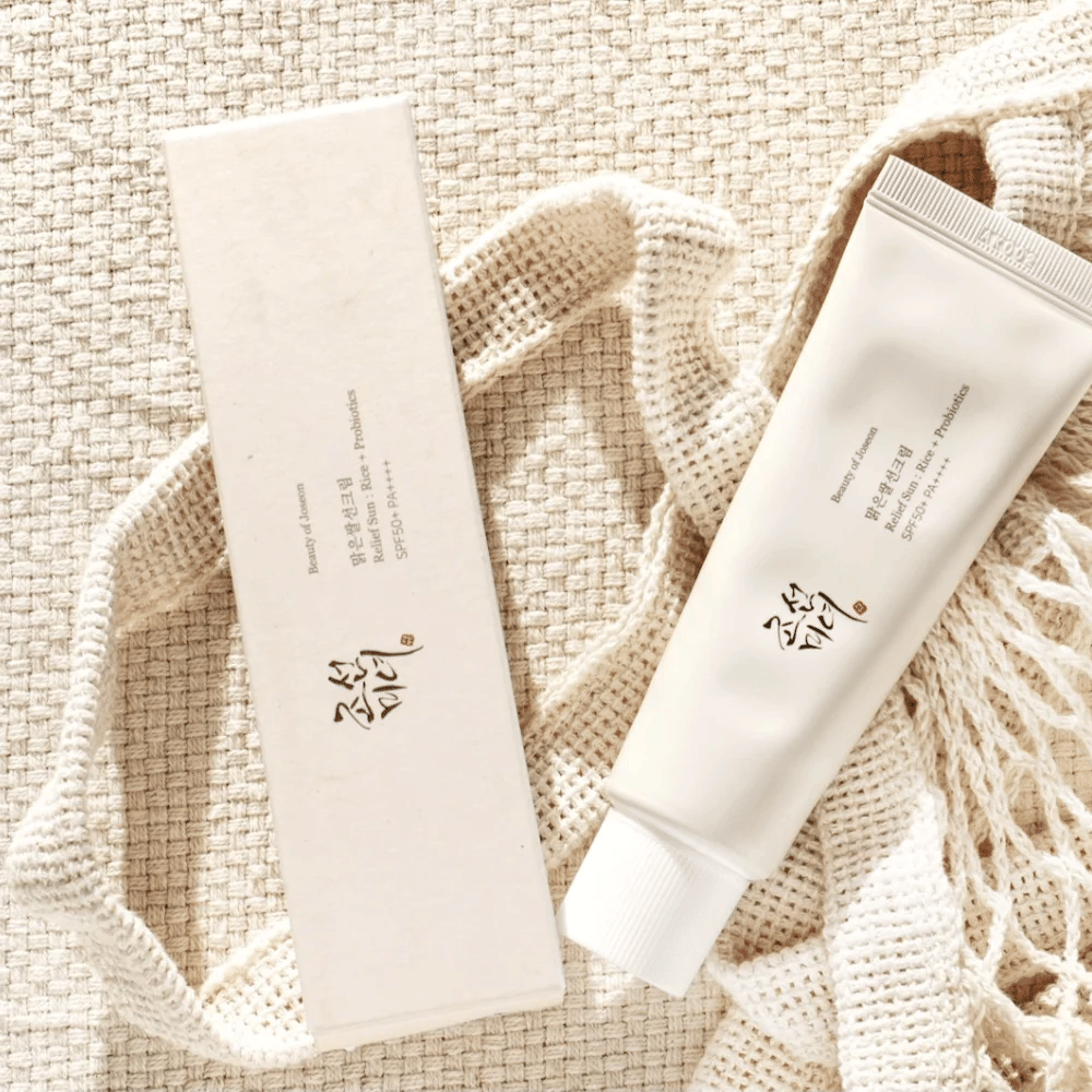Beauty of Joseon Relief Sun SPF50+ PA++++ 50ml – crème solaire légère avec extrait de riz et probiotiques pour une protection solaire quotidienne et hydratation.