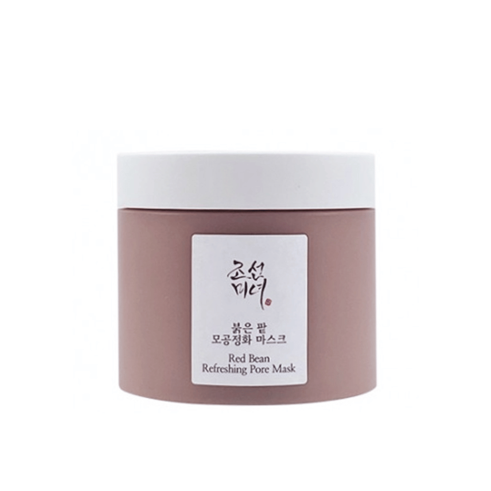 Une boîte avec Beauty of Joseon Red Bean Refreshing Pore Mask 140ml sur fond blanc.