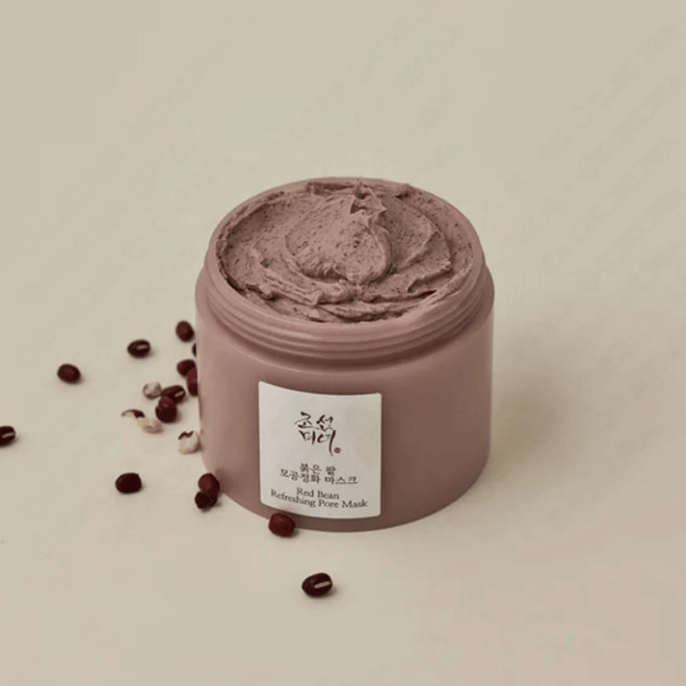 Une boîte Red Bean Refreshing Pore Mask 140ml de Beauty of Joseon avec un point noir.