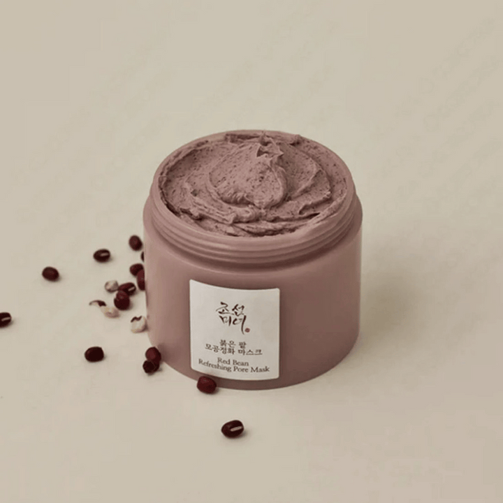 Une boîte Red Bean Refreshing Pore Mask 140ml de Beauty of Joseon avec un point noir.