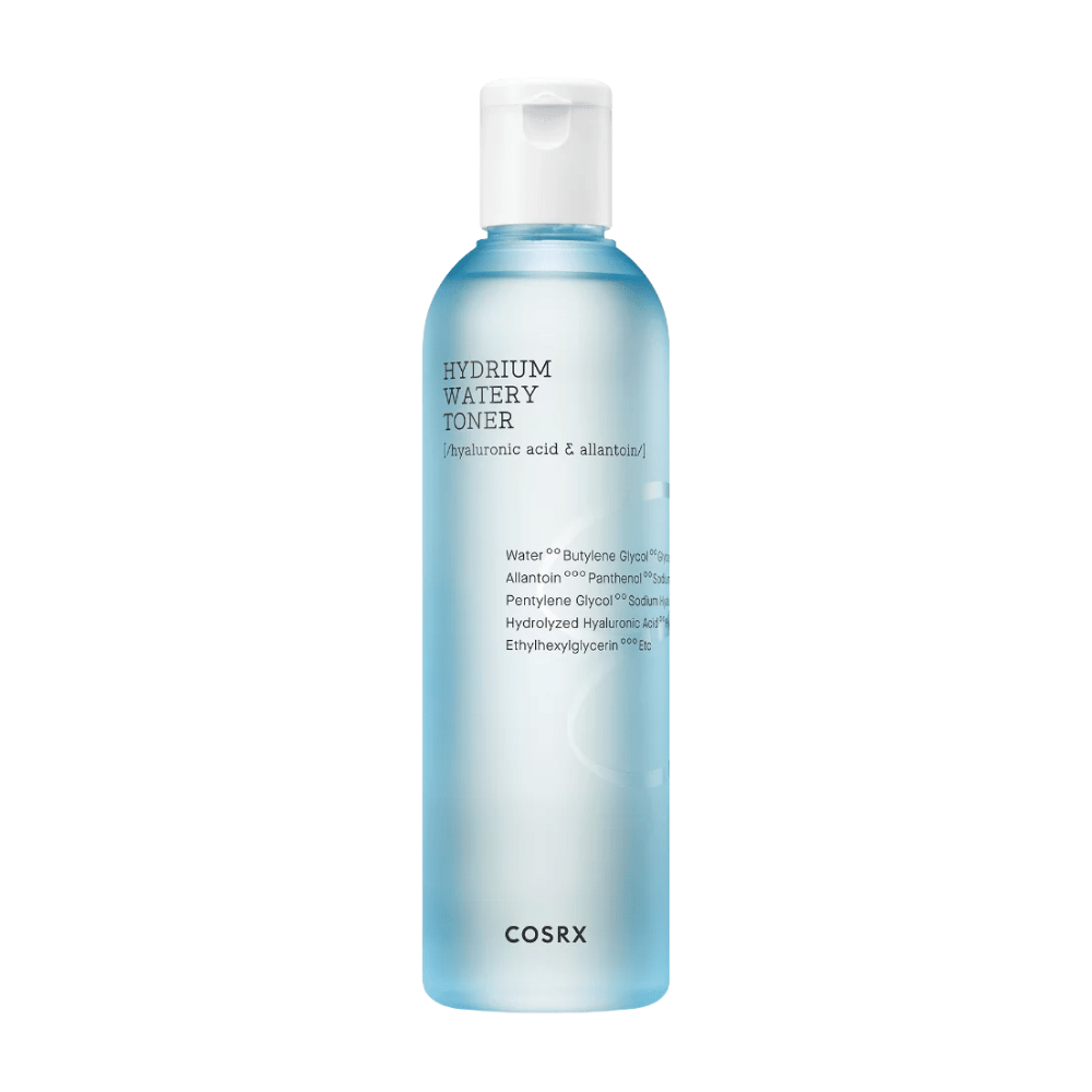 COSRX Hydrium Watery Toner 150ml avec acide hyaluronique pour un soin hydratant de la peau.