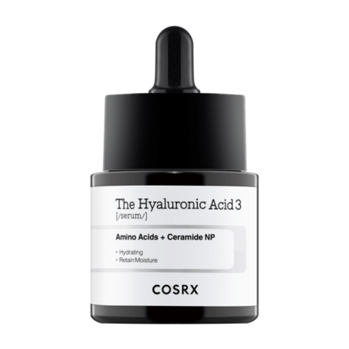 COSRX Acide Hyaluronique 3 Sérum 20ml renforce la barrière hydratante de la peau.