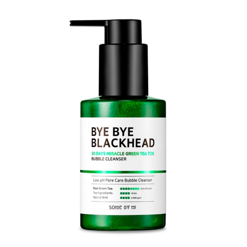 Bye Bye Blackhead 30 Days Miracle Green Tea Tox Bubble Cleanser 120g de SOME BY MI pour les soins de la peau.