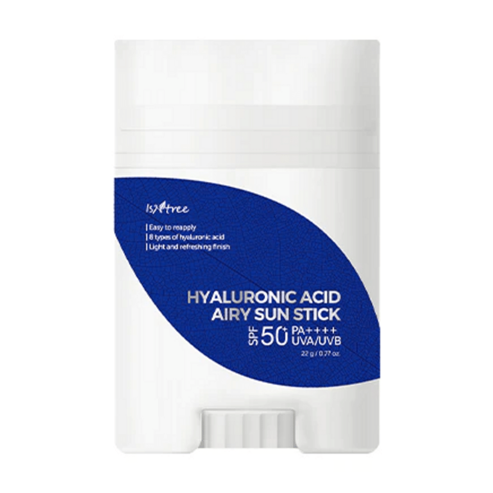 Isntrees Hyaluronic Acid Airy Sun Stick 22g avec SPF 50+.