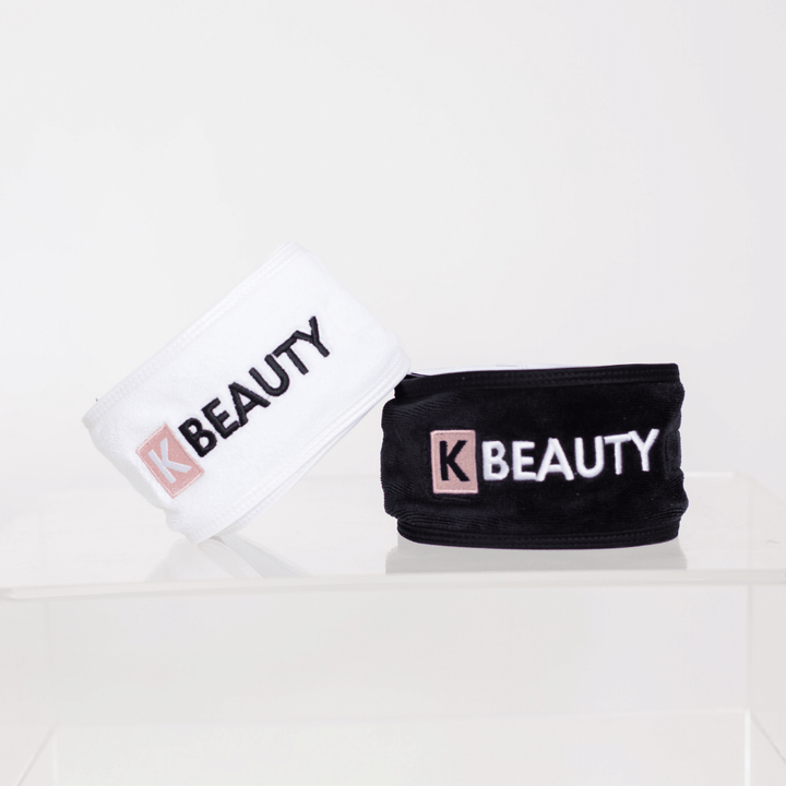 Deux bandeaux de maquillage K-Beauty avec le mot "beauté" dessus.