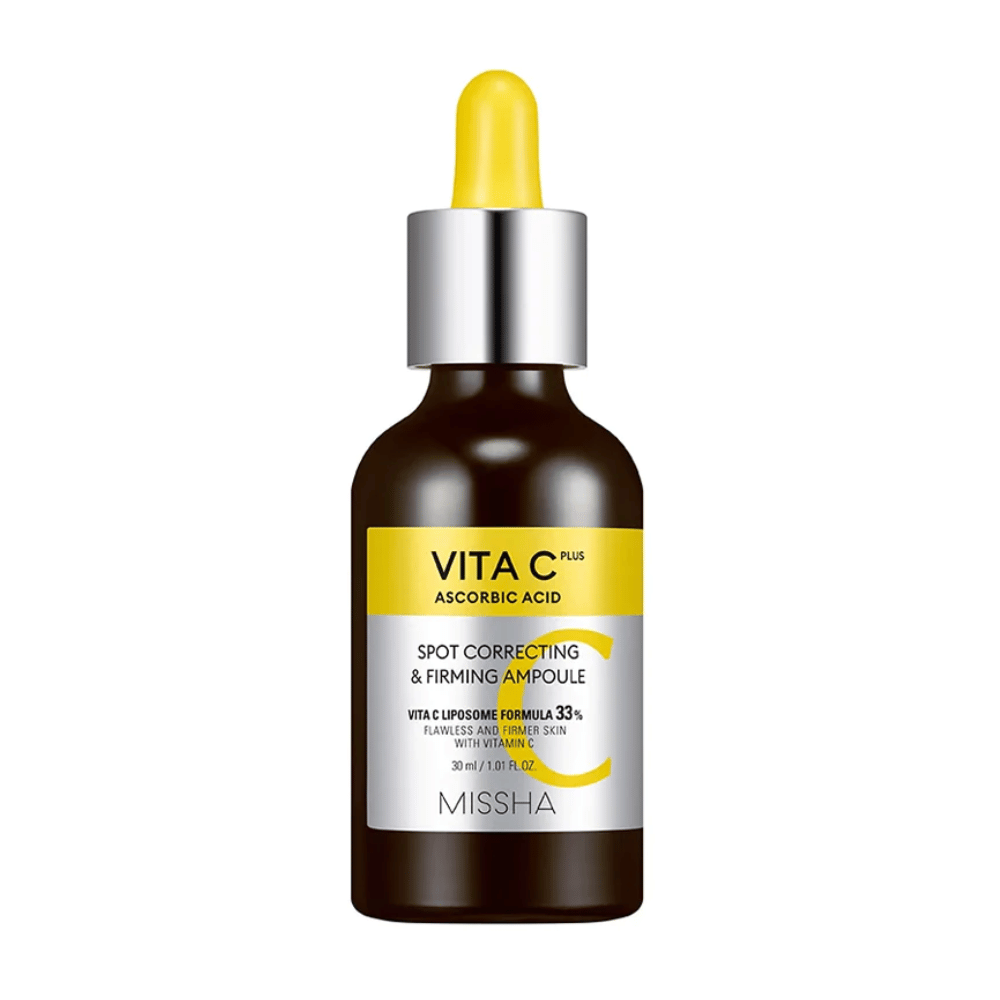 MISSHA Vita C Plus Spot Correcting & Firming Ampoule 30ml, visible sur un fond blanc.